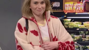 SNL S51 Veronika Slowikowska Floral Fleece Jacket worn by Veronika Slowikowska as seen in Saturday Night Live