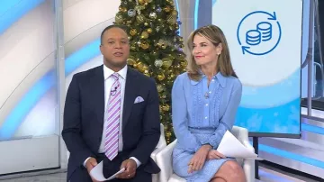Dloce & Gabbana Appliqué-logo Tweed Straight Skirt worn by Savannah Guthrie as seen in Today on December 8, 2025