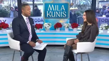 Patrizia Pepe High-neck Sweater worn by Mila Kunis as seen in Today on December 8, 2025