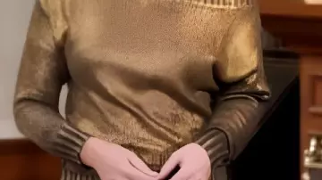 Gold Metallic Sweater worn by (Sharon Newman) in The Young and the Restless