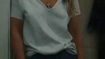 Landman Ali Larter White Top worn by Ali Larter in Tommy don’t sugar coat nothing. ???? #Landman