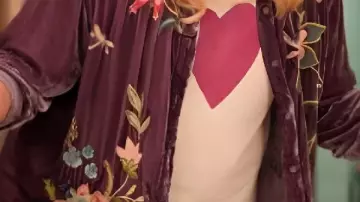 Velvet Embroidery Jacket worn by Gabby (Melissa Peterman) in Happy's Place