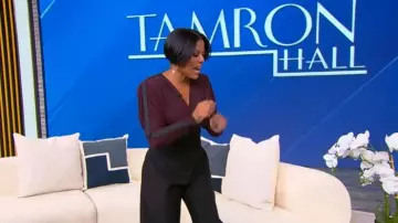 Elisabetta Franchi V-neck long-sleeve Bodysuit worn by Tamron Hall as seen in Tamron Hall Show on December 1, 2025