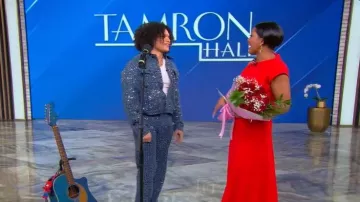 Charles Jeffrey Loverboy Sequin-embellished Jeans worn by Miles Moon as seen in Tamron Hall Show on December 2, 2025