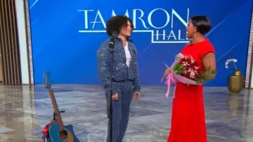 Proenza SchoulerRue Asymmetric Matte Crepe Dress worn by Tamron Hall as seen in Tamron Hall Show  on December 2, 2025