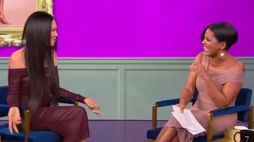 Dolce & Gabbana Ruched Stretch-tulle Midi Dress worn by Tamron Hall as seen in Tamron Hall Show on December 4, 2025