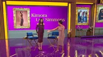 Alaia La Bombe 90 Suede Sandals worn by Tamron Hall as seen in Tamron Hall Show on December 4, 2025