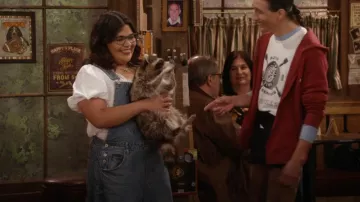 We The Free Ziggy Denim Overalls worn by Isabella (Belissa Escobedo) as seen in Happy's Place (S02E02)