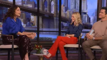 Galvan Loom Sweater worn by Minnie Driver as seen in LIVE with Kelly and Mark on December 1, 2025