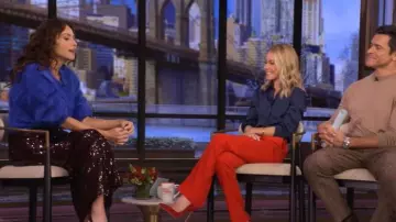 Galvan Loom Sweater worn by Minnie Driver as seen in LIVE with Kelly and Mark on December 1, 2025