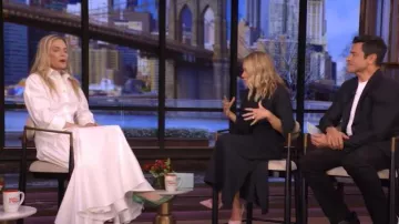 Chloe Belted Elbow-Length Crepe Midi Dress worn by Kelly Ripa as seen in LIVE with Kelly and Mark on December 4, 2025