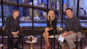 Dolce & Gabbana Leopard Trim Long Sleeve Sheath Dress worn by Kelly Ripa as seen in LIVE with Kelly and Mark on December 8, 2025