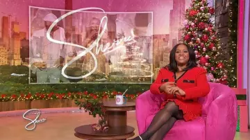Self Portrait Crystal-embellished Waffle-knit Minidress worn by Sherri Shepherd as seen in Sherri on December 1, 2025