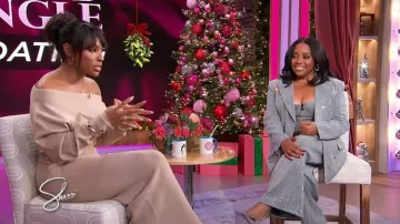 Naked Wardrobe Knit Off-Shoulder Sweater Maxi Dress worn by Devyn Simone as seen in Sherri on December 3, 2025