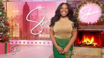 Zara Metallic Short Sleeve T-Shirt worn by Sherri Shepherd as seen in Sherri on December 3, 2025