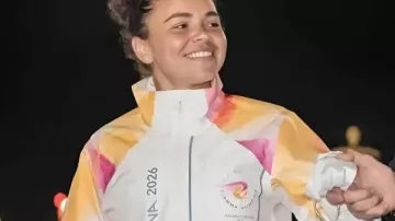 Veste Jasmine Paolini MILANO CORTINA 2026 portée par Jasmine Paolini à Jasmine Paolini - Cérémonie de remise de flammes olympiques | Milano Cortina 2026
