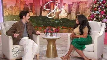 Frame Suede Trucker Jacket worn by Michael Urie as seen in Sherri on December 3, 2025