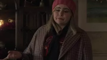 Twelve Dates ‘Til Christmas S01 Mae Whitman Plaid Coat worn by Mae Whitman in Twelve Dates 'Til Christmas