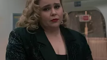 Twelve Dates ‘Til Christmas Mae Whitman Black Blazer worn by Mae Whitman in Twelve Dates 'Til Christmas