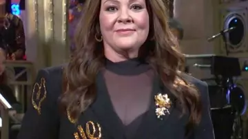 SNL S51 Melissa McCarthy Black Sequin Blazer Dress worn by (Melissa McCarthy) in Saturday Night Live
