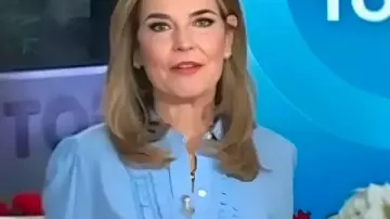 The Today Show 2025 Savannah Guthrie Ruffle Front Shirt worn by (Savannah Guthrie) in Today