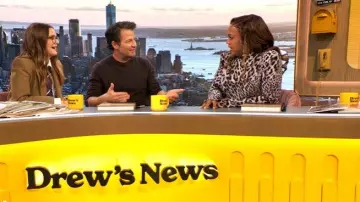 Aviator Nation 5 Stripe Hoodie worn by Sunny Anderson as seen in The Drew Barrymore Show on December 2, 2025