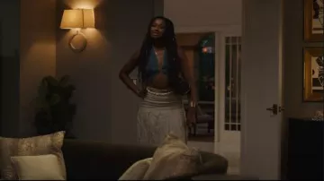 Paloma Wool Sluto Crinkled Skirt worn by Hilary Banks (Coco Jones) as seen in Bel-Air (S04E06)