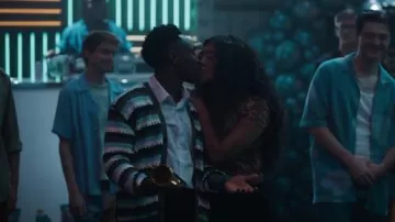 Scotch & Soda Men's Crochet Knit Cardigan worn by Carlton Banks (Olly Sholotan) as seen in Bel-Air (S04E07)