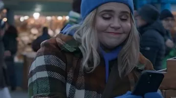 Twelve Dates ‘Til Christmas S01 Mae Whitman Flannel Coat worn by Kate (Mae Whitman) as seen in Twelve Dates 'Til Christmas (S01)