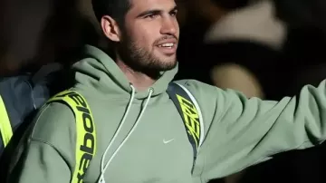Carlos Alcaraz A Racquet At The Rock Hoodie in Carlos Alcaraz “A Racquet at The Rock”