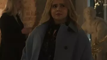 Twelve Dates ‘Til Christmas S01 Mae Whitman Blue Coat worn by Kate (Mae Whitman) as seen in Twelve Dates 'Til Christmas (S01)