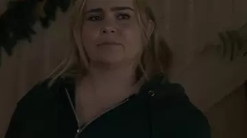 Twelve Dates ‘Til Christmas S01 Mae Whitman Green Hoodie worn by Kate (Mae Whitman) as seen in Twelve Dates 'Til Christmas (S01)