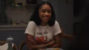 Re/Done What's Happening Graphic Classic Tee worn by Ashley Banks (Akira Akbar) as seen in Bel-Air (S04E07)