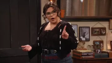 Rasied by The South Storia Cardigan worn by Isabella (Belissa Escobedo) as seen in Happy's Place (S02E04)