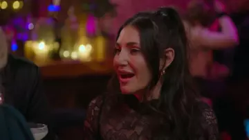 Allsaints Aria Lace Top worn by Chloe Tucker Caine as seen in Owning Manhattan (S02E03)