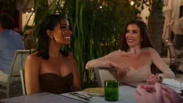 Jean Paul Gaultier Pink Printed Mesh Long Sleeve Maxi Dress worn by (Emilia Bechrakis) as seen in Owning Manhattan(S02E06)