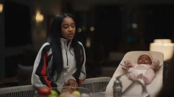 Umbro Striped Quarter Zip Sweatshirt worn by Ashley Banks (Akira Akbar) as seen in Bel-Air (S04E08)