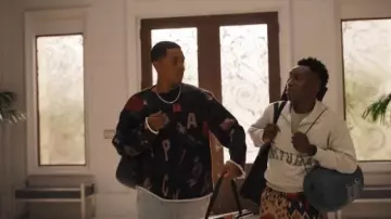 Honor The Gift Collage Cotton Crewneck Sweatshirt worn by Will Smith (Jabari Banks) as seen in Bel-Air (S04E08)