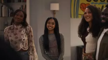 Jean Paul Gaultier Sheer Spiral Top worn by Ashley Banks (Akira Akbar) as seen in Bel-Air (S04E08)