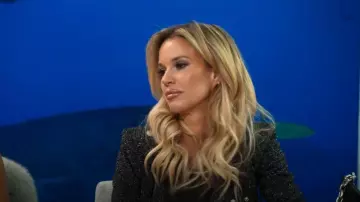 Zara Black Fantasy Blazer Jacket worn by Jess Taylor as seen in Owning Manhattan (S02E06)