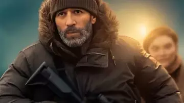 Shelter 2026 Jason Statham Grey Parka Coat worn by Jason Statham in SHELTER Official Trailer (2026) Jason Statham