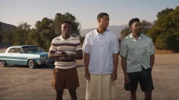 Scoth & Soda Short Sleeve Knit Striped Polo Shir worn by Carlton Banks (Olly Sholotan) as seen in Bel-Air (S04E08)