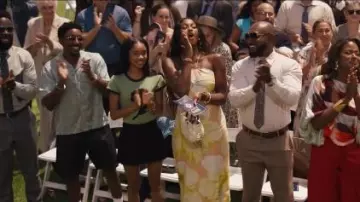 Ganni Basic Cotton Jersey Peony Baby Fit T Shirt worn by Ashley Banks (Akira Akbar) as seen in Bel-Air (S04E08)