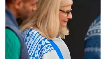 Finding Mr Christmas S2 V-Neck Mountain Cardigan as seen in Finding Mr. Christmas