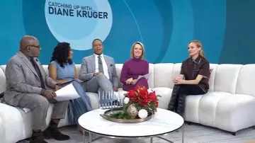 Derek Lam 10 Crosby Midi Sweater Dress with Hardware Detail worn by Dylan Dreyer as seen in Today on December 9, 2025