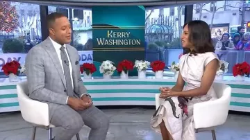 Erdem Short Sleeve Draped Dress worn by Kerry Washington as seen in Today on December 9, 2025