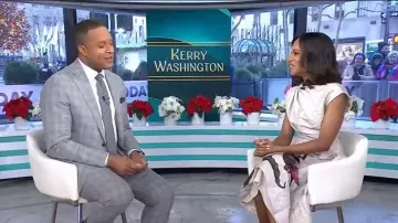 Erdem Short Sleeve Draped Dress worn by Kerry Washington as seen in Today on December 9, 2025
