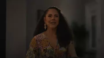 Sezane Eunice Jacket Beige Pastel Forest Print worn by Penelope Garcia (Lenora Crichlow) as seen in Bel-Air (S04E08)
