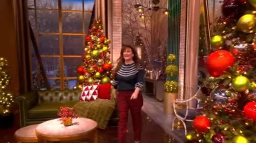 Boden Red Kew Wool Blend Trousers worn by Ana Gasteyer as seen in The View on December 9, 2025