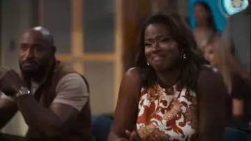 La DoubleJ La Scala Feather Trimmed Cotton Blend Top worn by Vivian Banks (Cassandra Freeman) as seen in Bel-Air (S04E08)